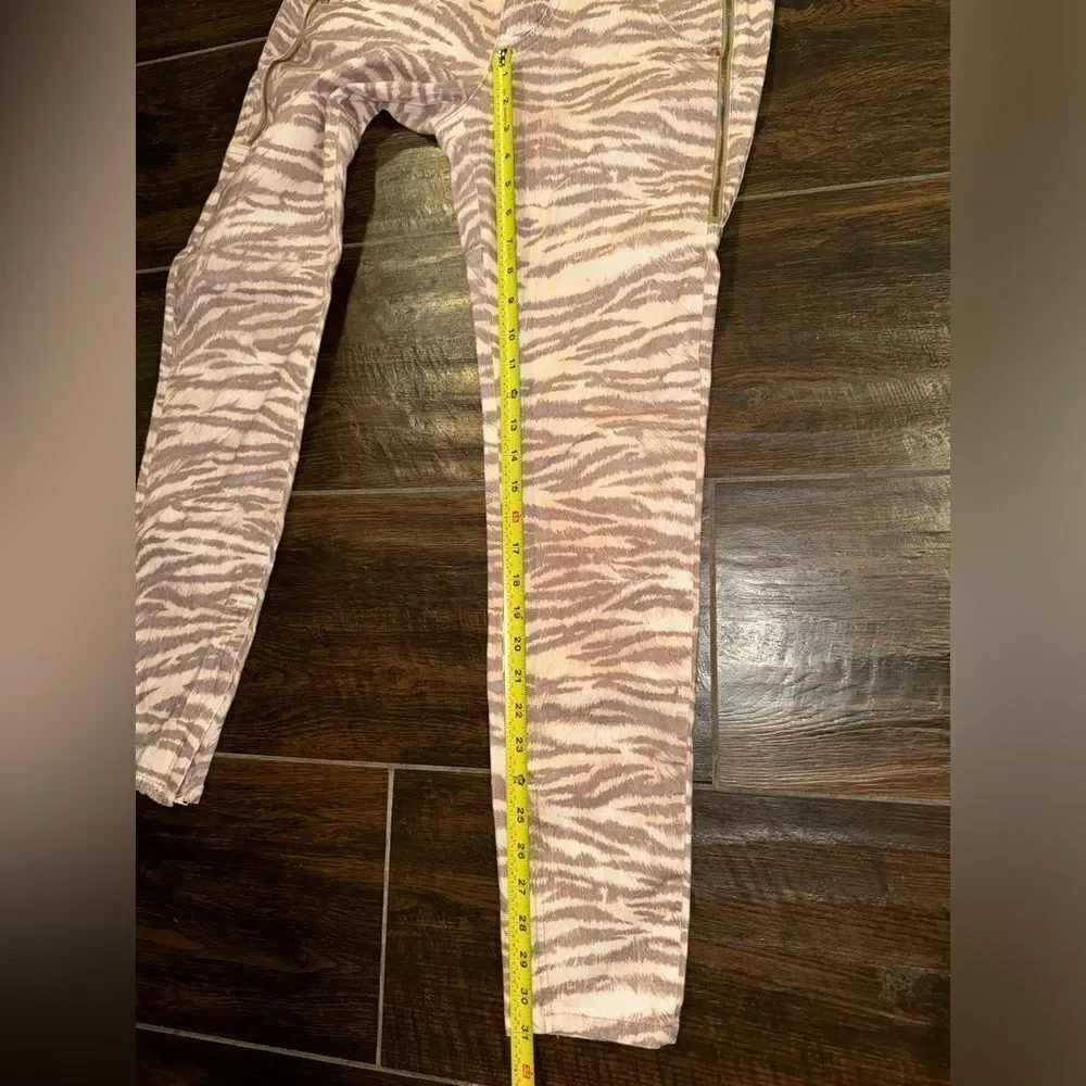 Sonia Bogner Tan and Apricot Animal print luxury jeans